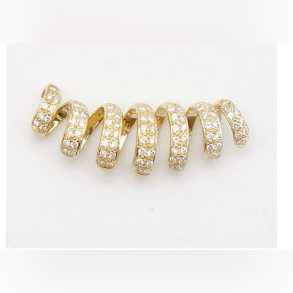Vintage 18K Gold Diamond Spiral Necklace Pendant